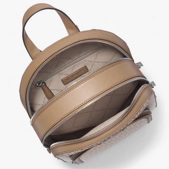 Michael Kors Jaycee Medium Ombré Signature Logo Backpack Husk - Picture 8 of 9